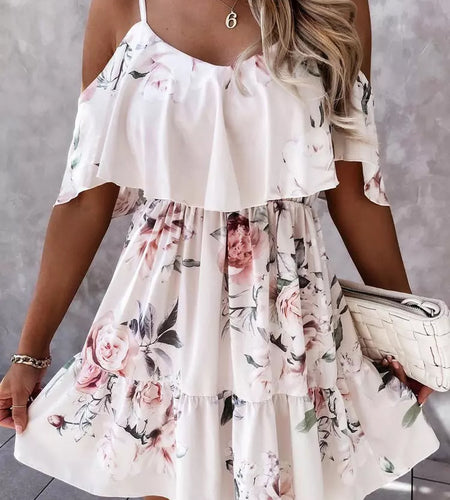 Off Shoulder Floral Mini Dress